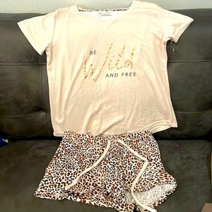 Lady’s pajama shirt and shorts